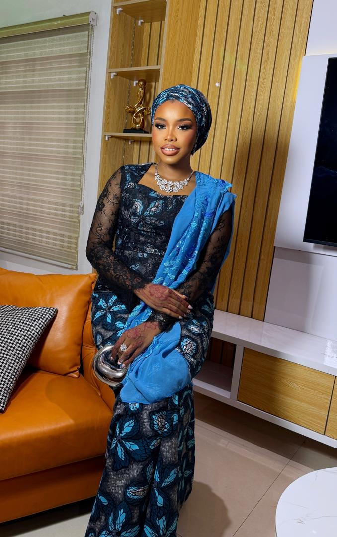Ankara Skirt and Blouse Set seated
