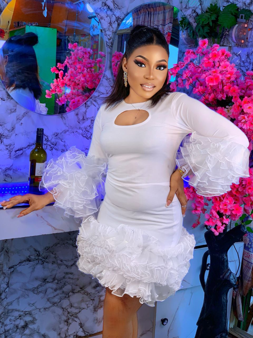 Ivory Ruffle Elegance Dress alternate view